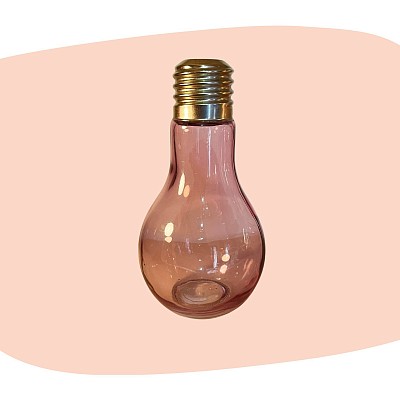 vase ampoule, verre teinté rose, design moderne, finition dorée, décoration originale, style industriel, déco contemporaine, objet poétique, forme ludique, accessoire créatif, vase minimaliste, idée cadeau design, concept store, les filles les meufs, garrigues sainte Eulalie, uzes